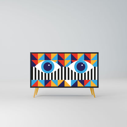 ABSTRACTION AND GEOMETRY 2-Door Sideboard in Black Finish