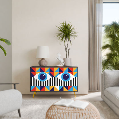 ABSTRACTION AND GEOMETRY 2-Door Sideboard in Black Finish