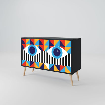 ABSTRACTION AND GEOMETRY 2-Door Sideboard in Black Finish