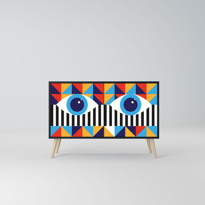 ABSTRACTION AND GEOMETRY 2-Door Sideboard in Black Finish