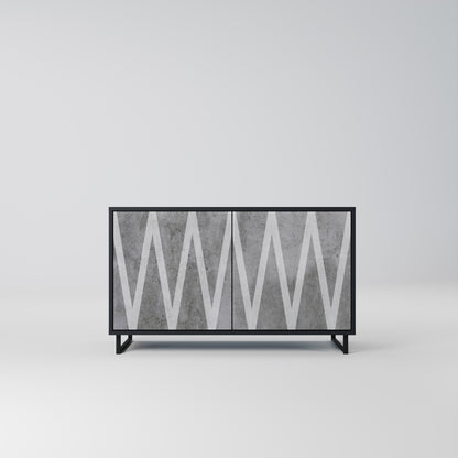 SOLID ZIG ZAG 2-Door Sideboard in Black Finish