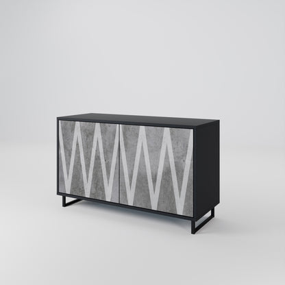 SOLID ZIG ZAG 2-Door Sideboard in Black Finish