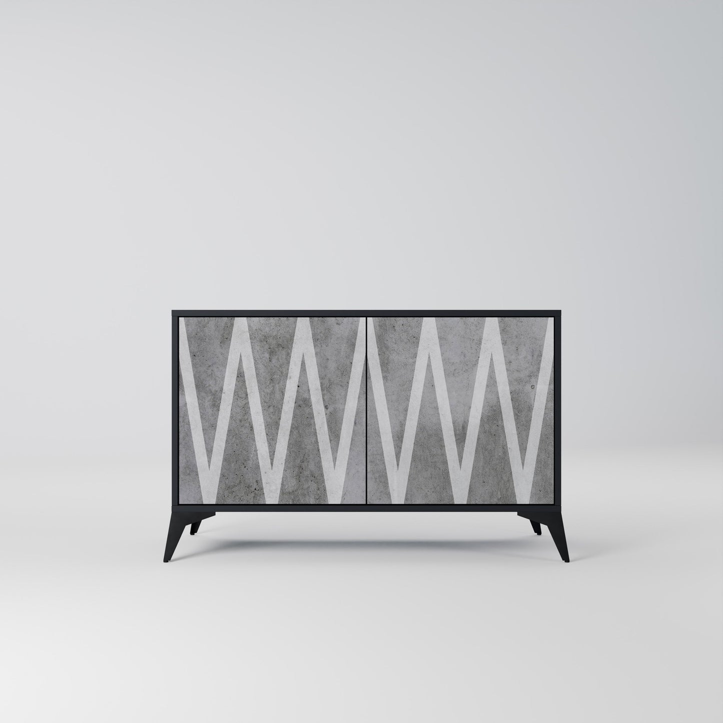 SOLID ZIG ZAG 2-Door Sideboard in Black Finish