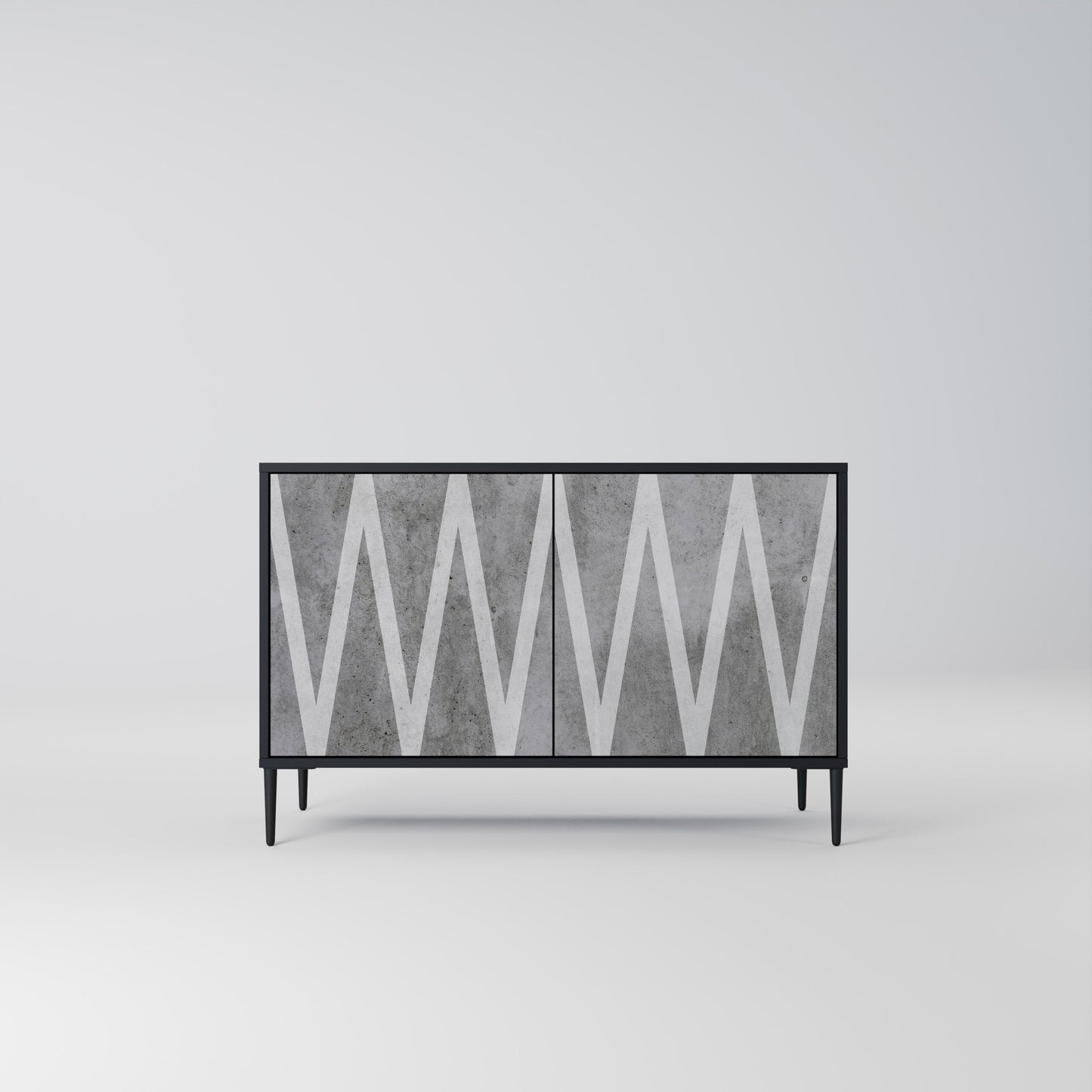 SOLID ZIG ZAG 2-Door Sideboard in Black Finish