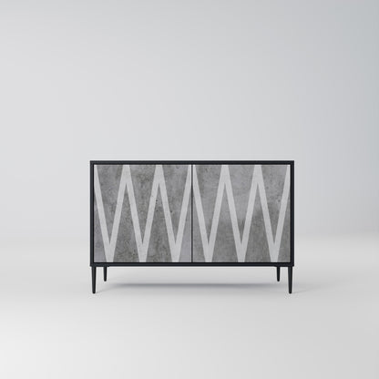 SOLID ZIG ZAG 2-Door Sideboard in Black Finish