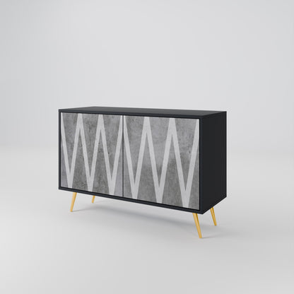 SOLID ZIG ZAG 2-Door Sideboard in Black Finish