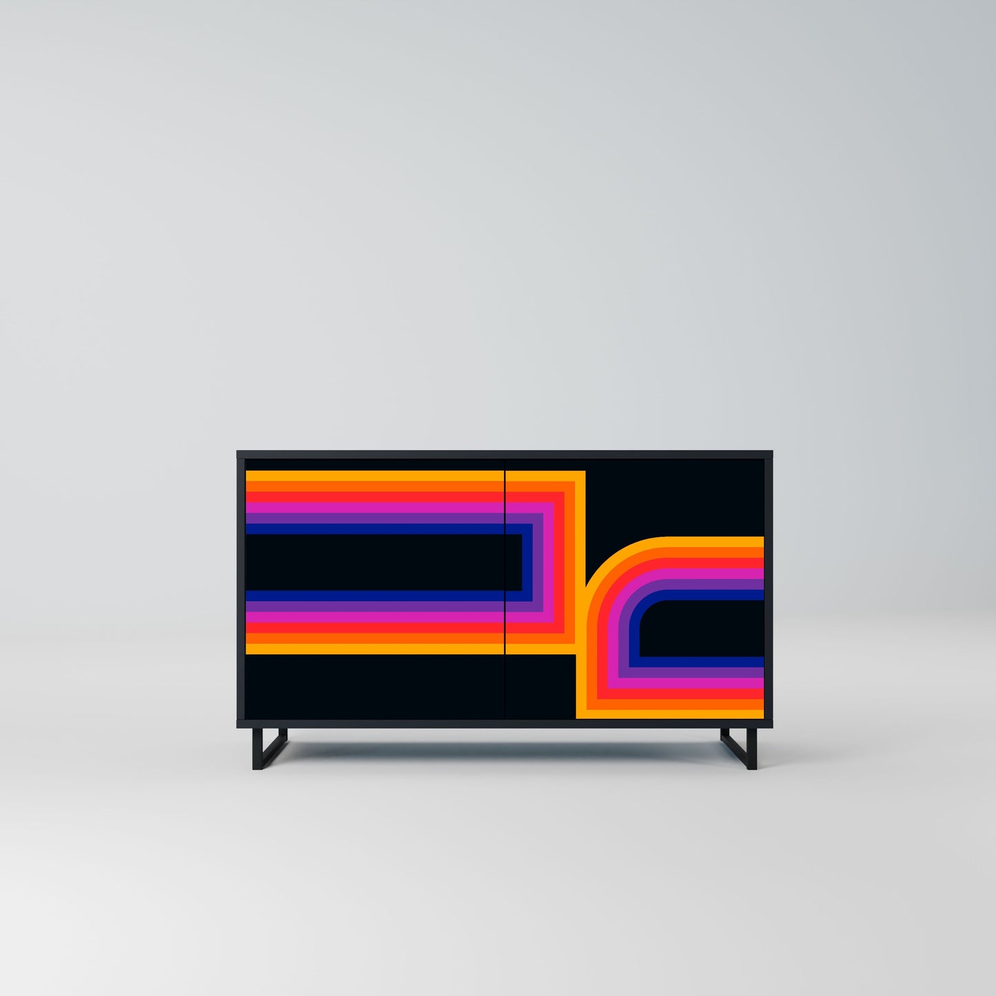 BLINDED BY THE LIGHTS Madia a 2 Ante in Finitura Nera