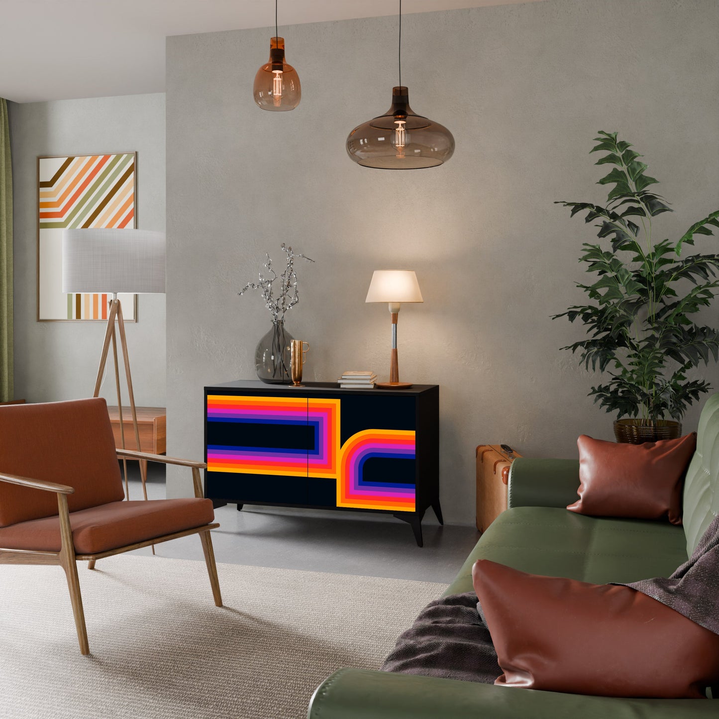 BLINDED BY THE LIGHTS Madia a 2 Ante in Finitura Nera