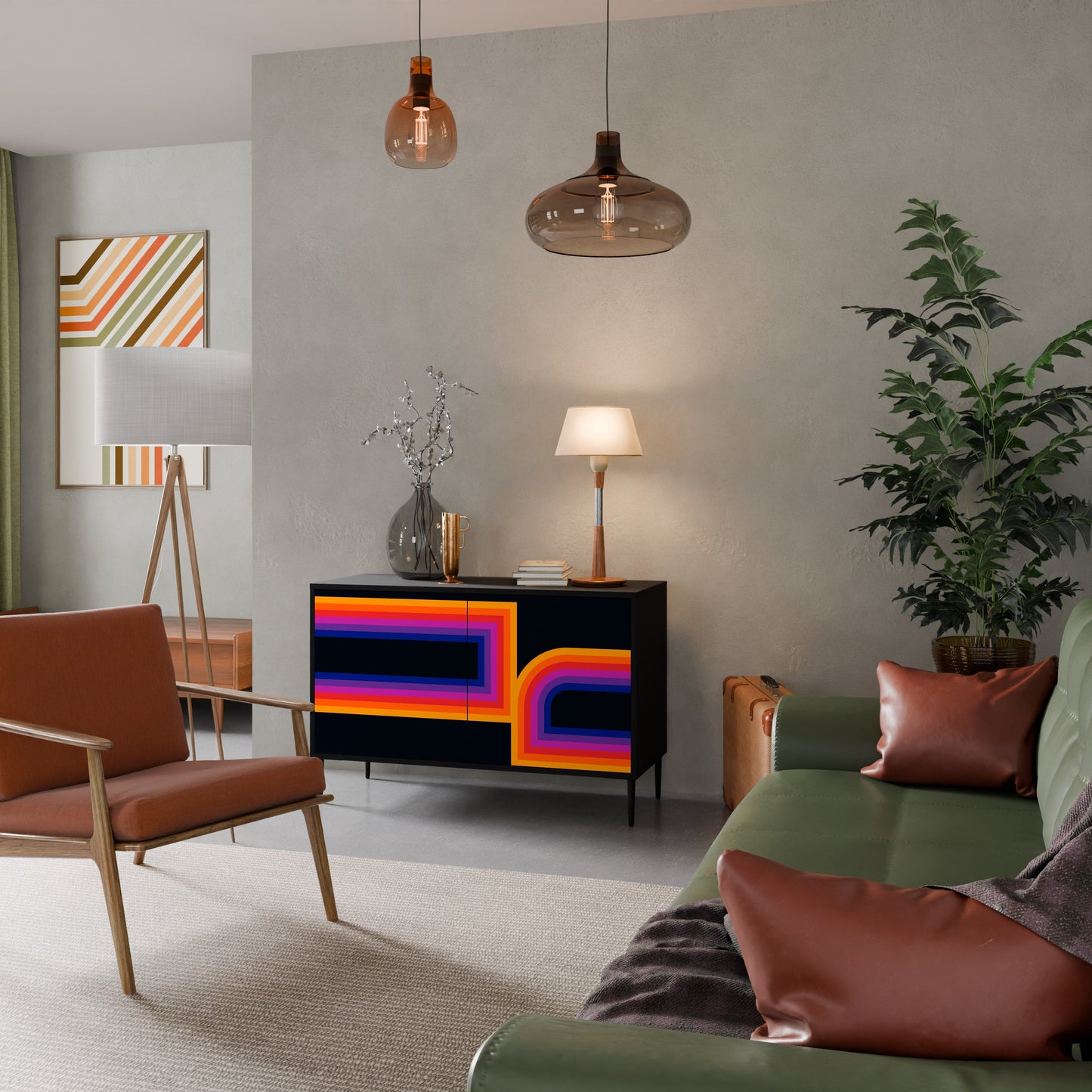 BLINDED BY THE LIGHTS Madia a 2 Ante in Finitura Nera