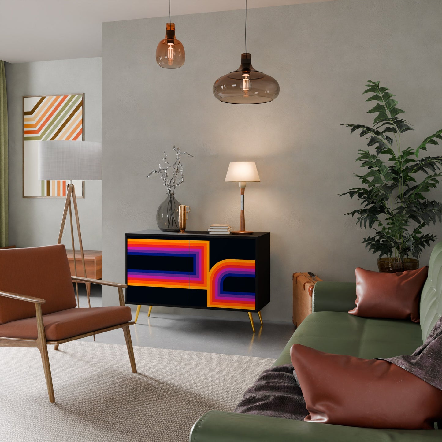 BLINDED BY THE LIGHTS Madia a 2 Ante in Finitura Nera