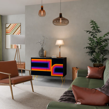 BLINDED BY THE LIGHTS Madia a 2 Ante in Finitura Nera