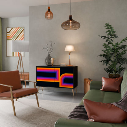 BLINDED BY THE LIGHTS Madia a 2 Ante in Finitura Nera