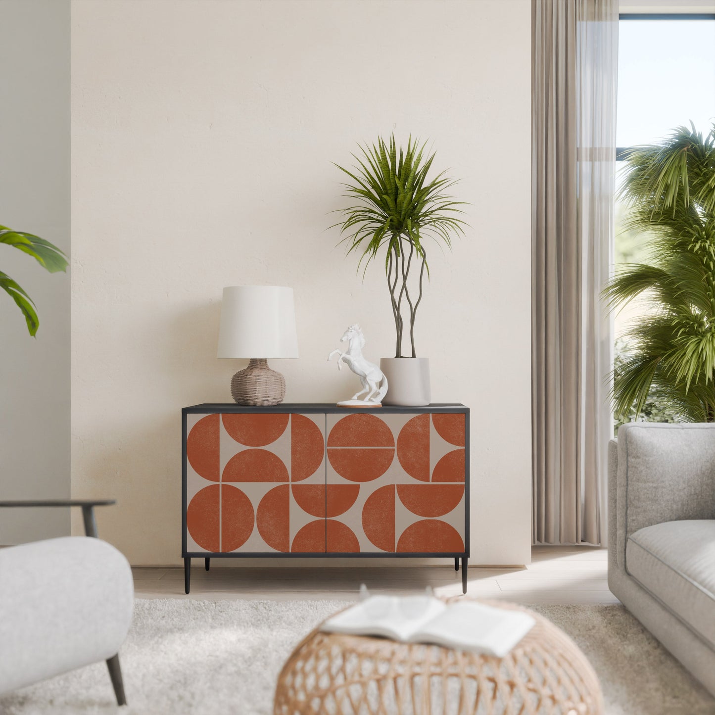 REPETITION COMPULSION 2-Door Sideboard in Black Finish