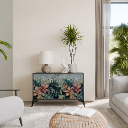 HEAVENLY BLOOM 2-Door Sideboard in Black Finish