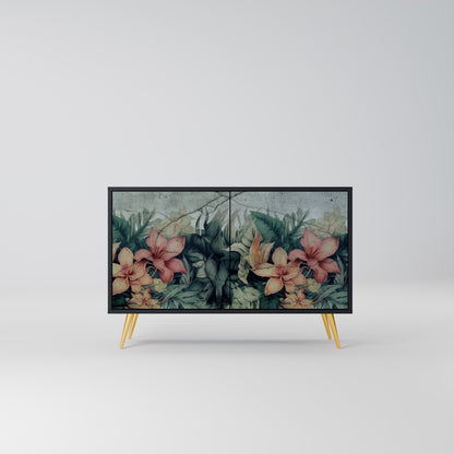HEAVENLY BLOOM 2-Door Sideboard in Black Finish