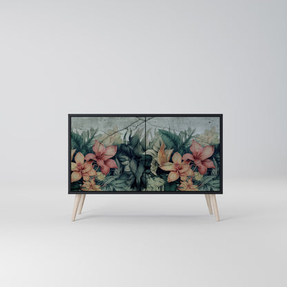 HEAVENLY BLOOM 2-Door Sideboard in Black Finish