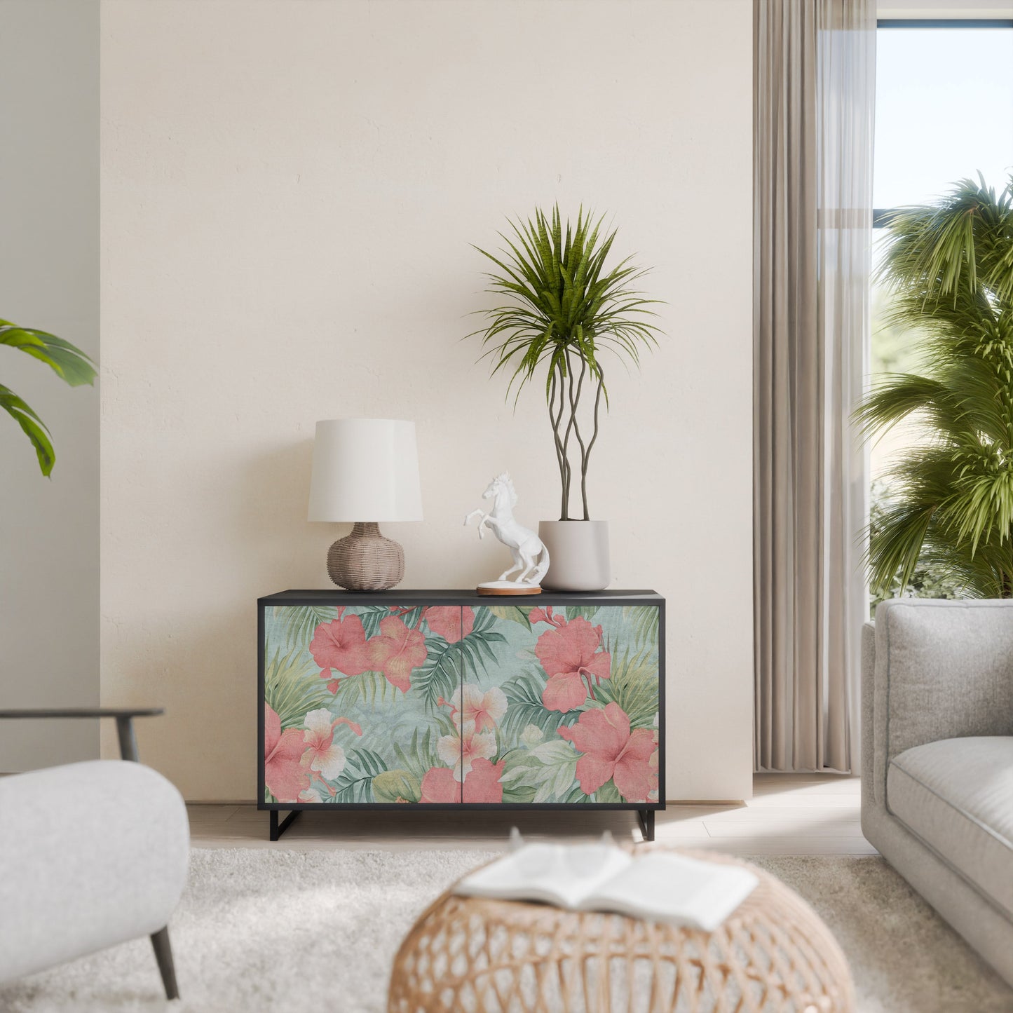 HAWAIIAN SPIRIT 2-Door Sideboard in Black Finish