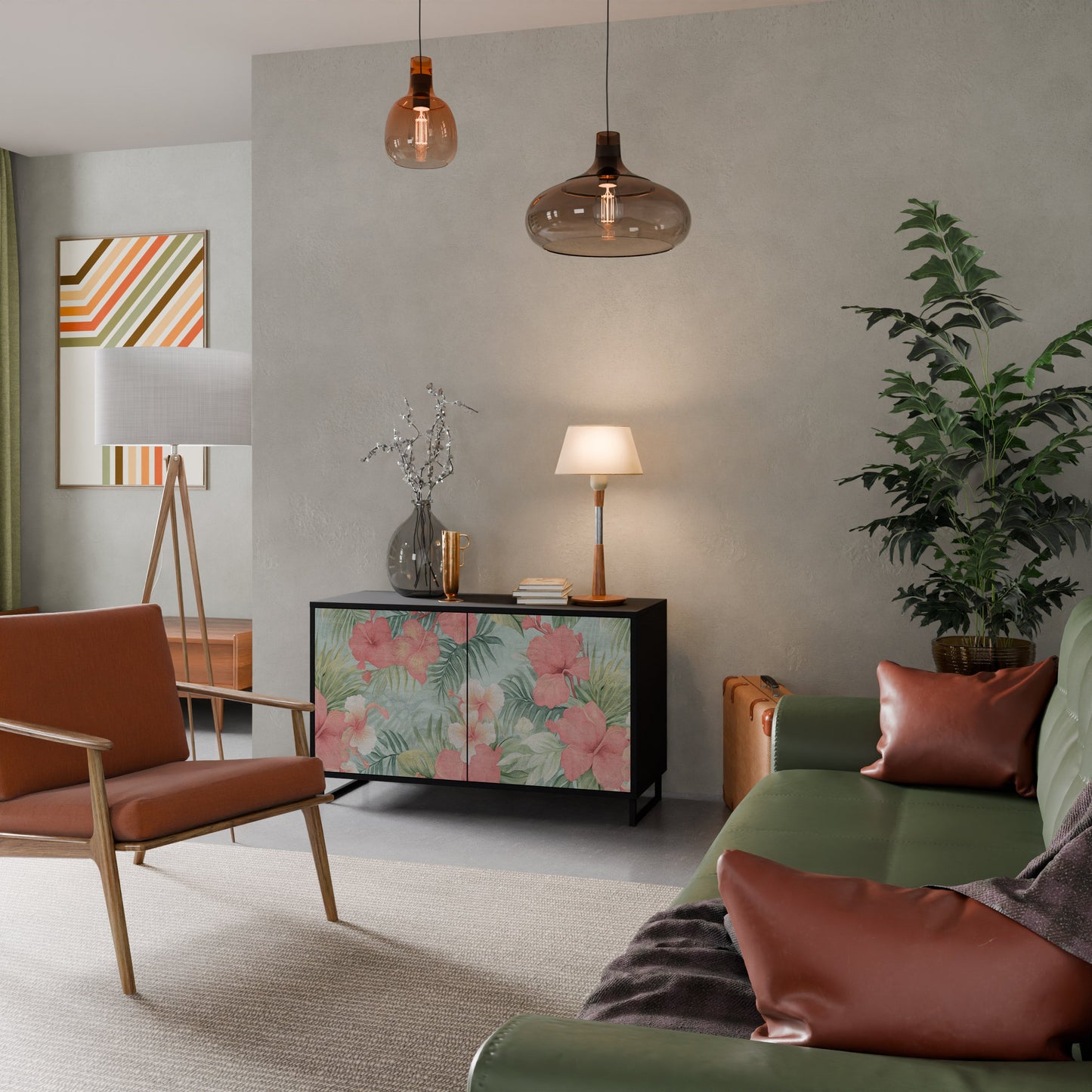 HAWAIIAN SPIRIT 2-Door Sideboard in Black Finish