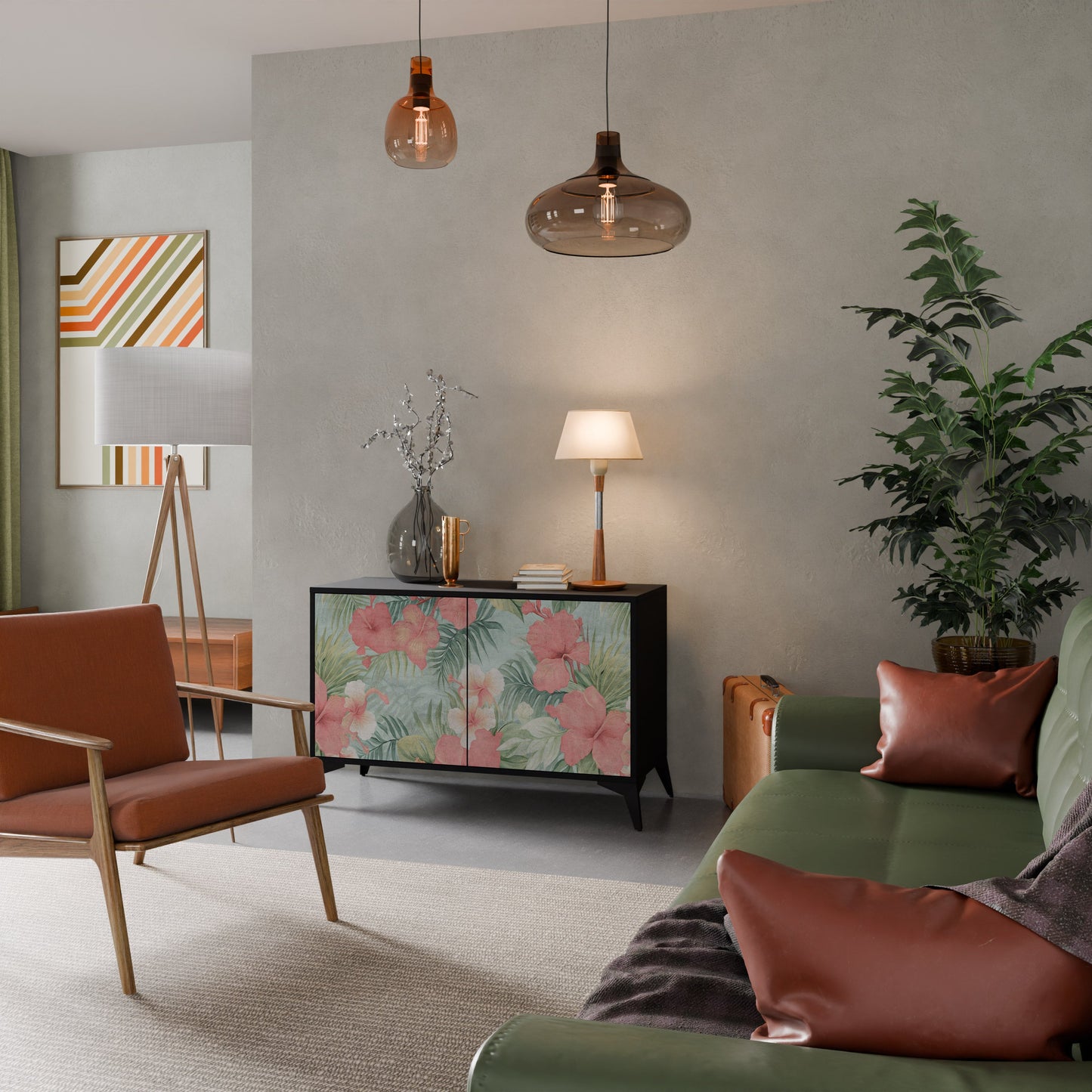 HAWAIIAN SPIRIT 2-Door Sideboard in Black Finish