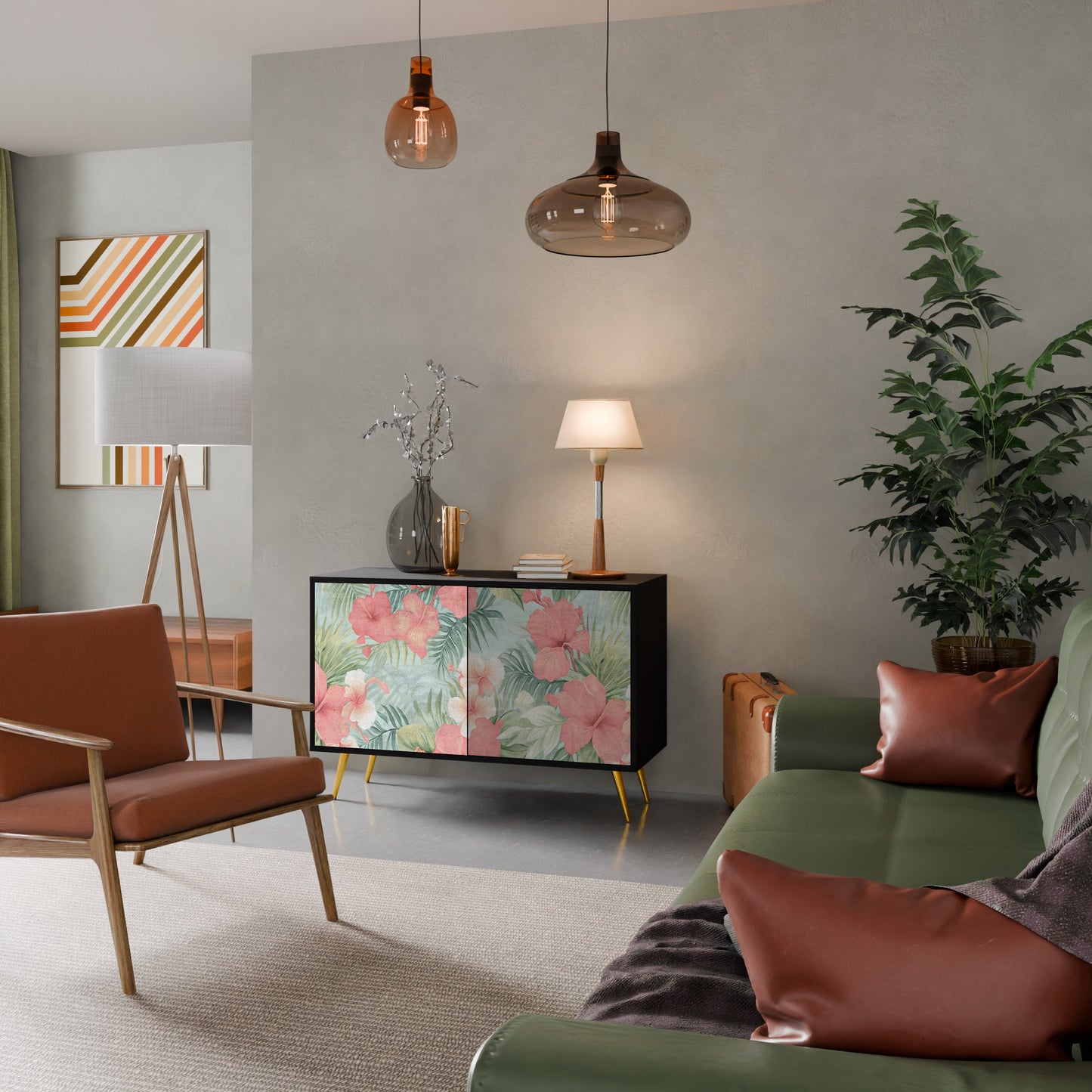 HAWAIIAN SPIRIT 2-Door Sideboard in Black Finish