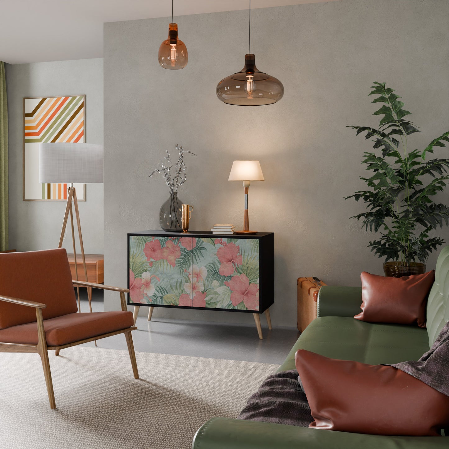 HAWAIIAN SPIRIT 2-Door Sideboard in Black Finish