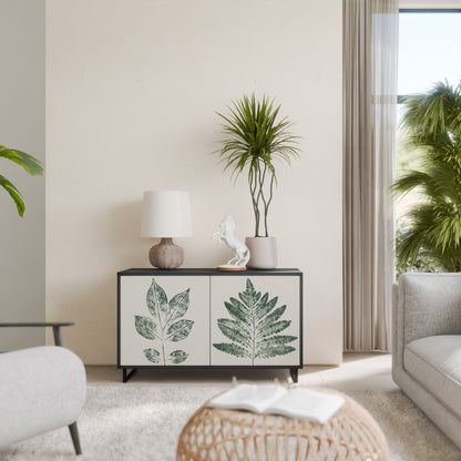 GREEN LEAFY STAMPS 2-Door Sideboard in Black Finish