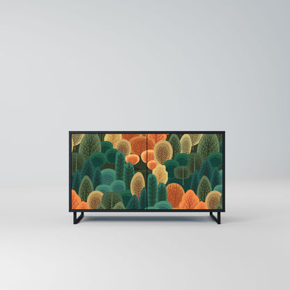 AUTUMN KALEIDOSCOPE Madia a 2 Ante in Finitura Nera