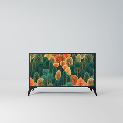 AUTUMN KALEIDOSCOPE Madia a 2 Ante in Finitura Nera