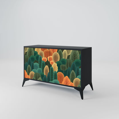 AUTUMN KALEIDOSCOPE Madia a 2 Ante in Finitura Nera