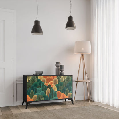 AUTUMN KALEIDOSCOPE Madia a 2 Ante in Finitura Nera