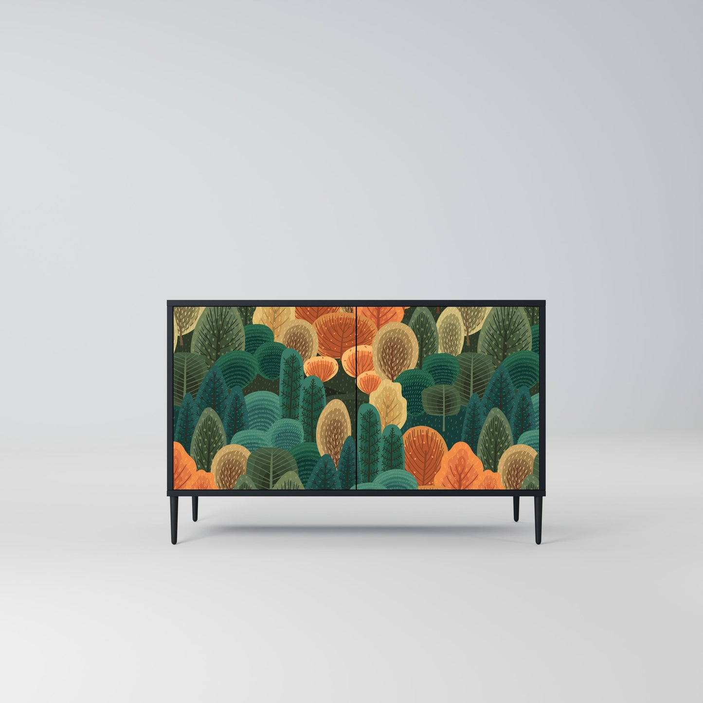 AUTUMN KALEIDOSCOPE Madia a 2 Ante in Finitura Nera