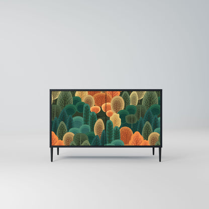 AUTUMN KALEIDOSCOPE Madia a 2 Ante in Finitura Nera