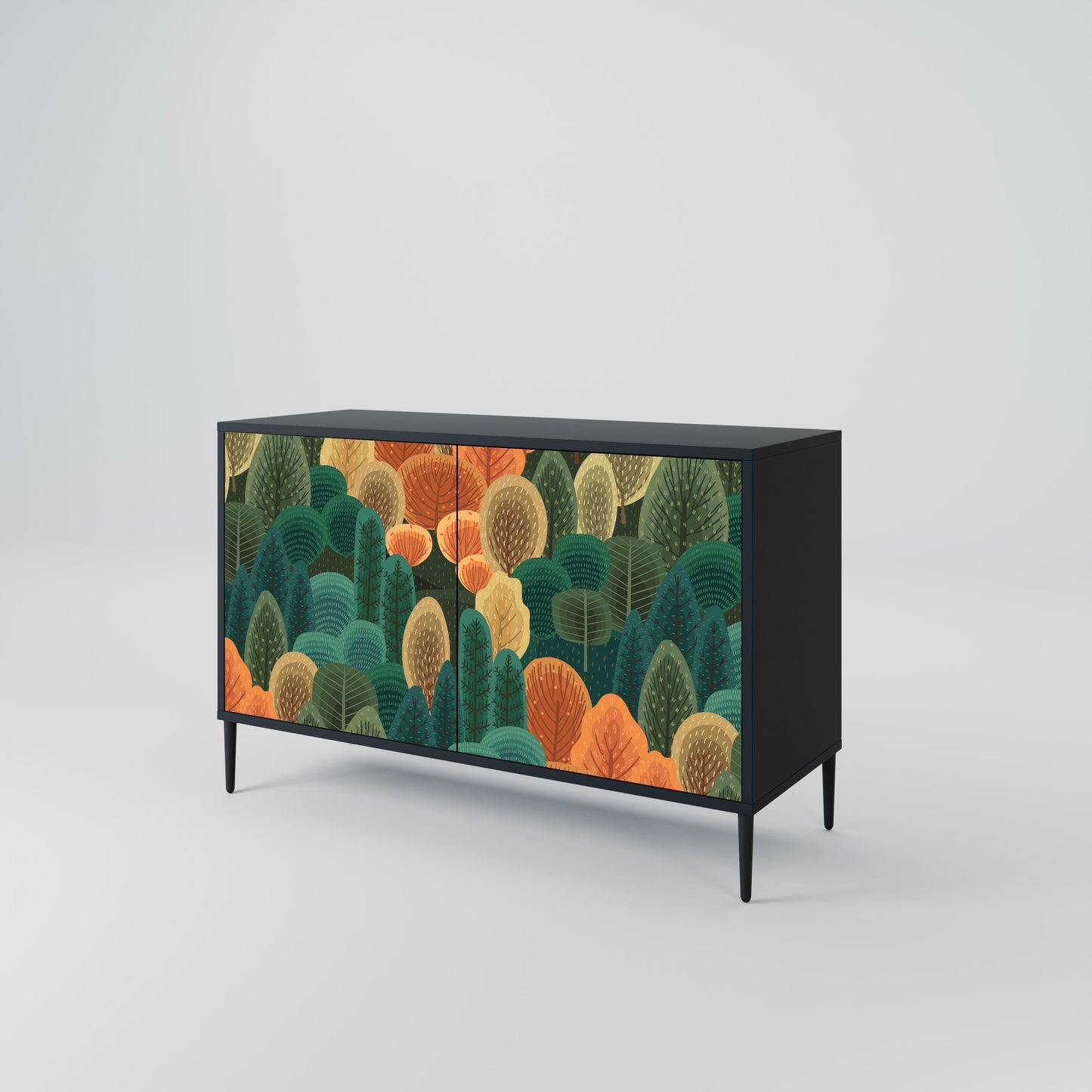 AUTUMN KALEIDOSCOPE Madia a 2 Ante in Finitura Nera