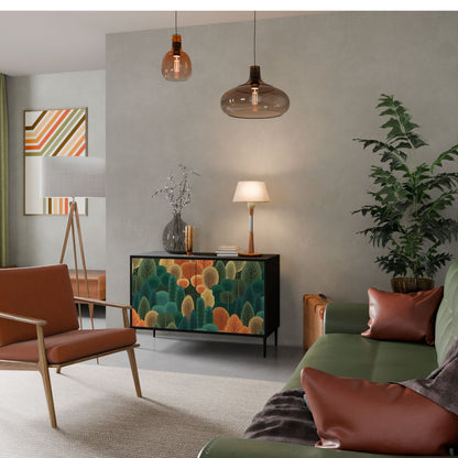 AUTUMN KALEIDOSCOPE Madia a 2 Ante in Finitura Nera