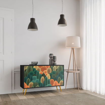 AUTUMN KALEIDOSCOPE Madia a 2 Ante in Finitura Nera