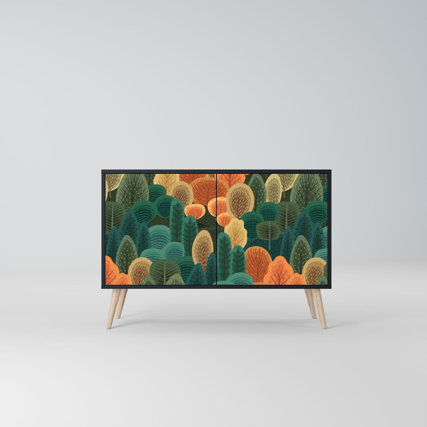 AUTUMN KALEIDOSCOPE Madia a 2 Ante in Finitura Nera