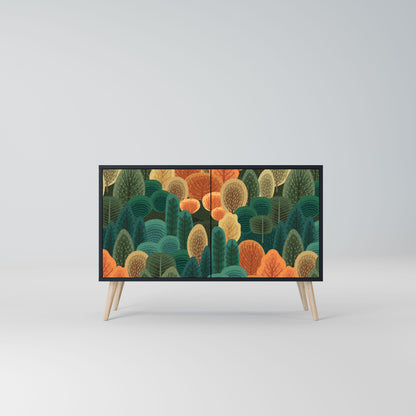 AUTUMN KALEIDOSCOPE Madia a 2 Ante in Finitura Nera