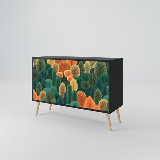 AUTUMN KALEIDOSCOPE Madia a 2 Ante in Finitura Nera