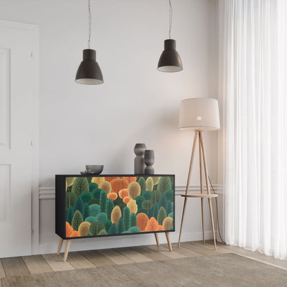 AUTUMN KALEIDOSCOPE Madia a 2 Ante in Finitura Nera