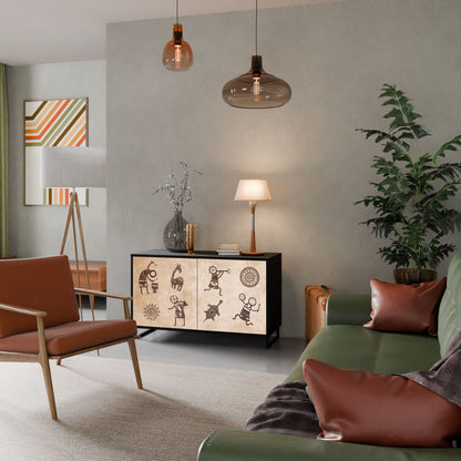 AFRICAN STYLE 2-Door Sideboard in Black Finish