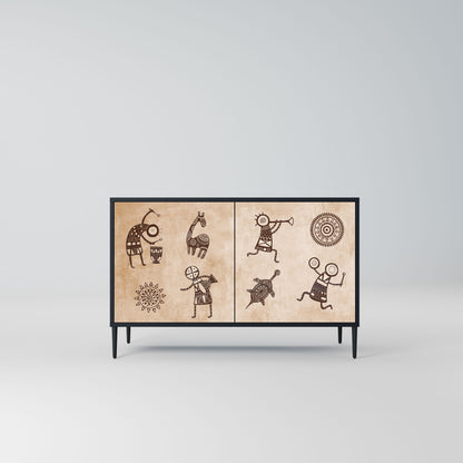 AFRICAN STYLE 2-Door Sideboard in Black Finish