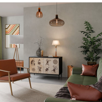 AFRICAN STYLE 2-Door Sideboard in Black Finish