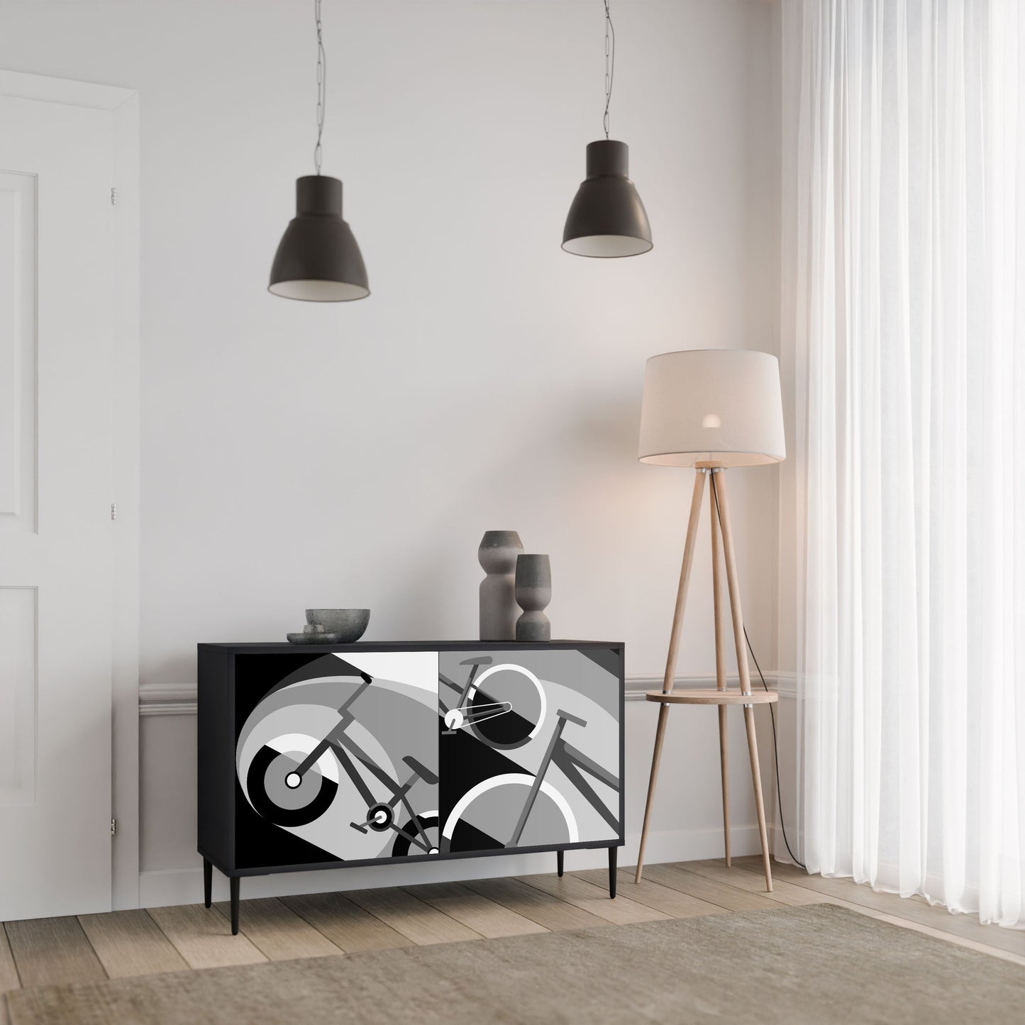 BIKE ENERGY Madia a 2 Ante in Finitura Nera