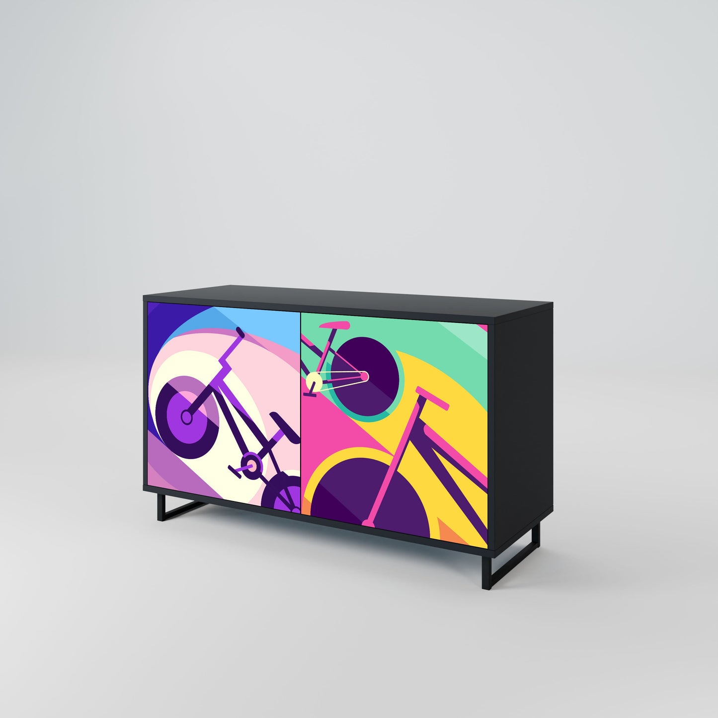 BIKE DREAMS 2-Door Sideboard in Black Finish