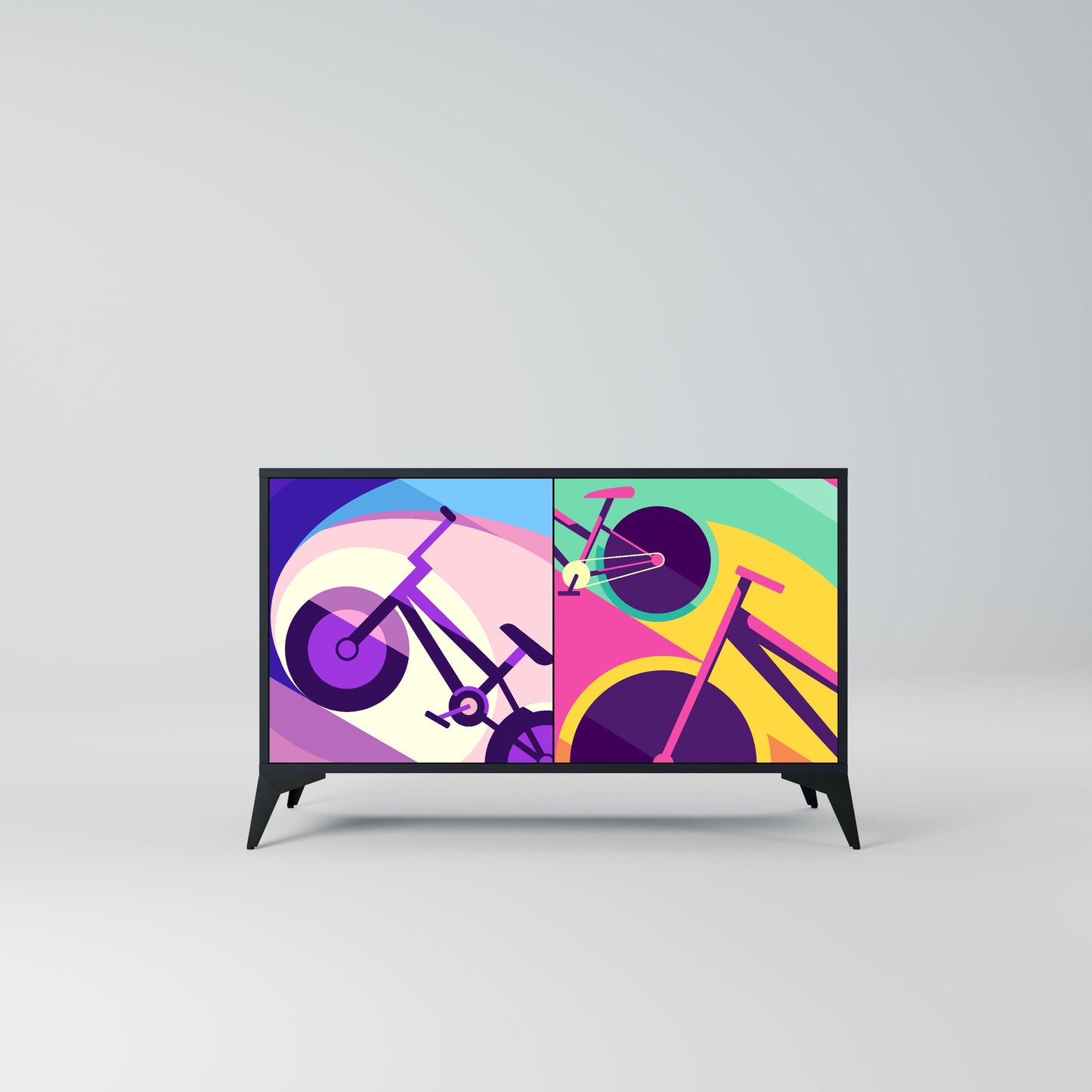 BIKE DREAMS 2-Door Sideboard in Black Finish