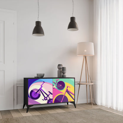 BIKE DREAMS 2-Door Sideboard in Black Finish