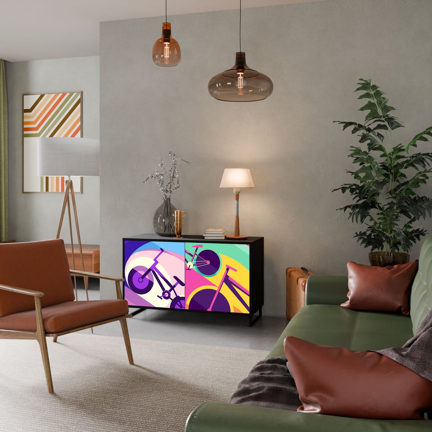 BIKE DREAMS 2-Door Sideboard in Black Finish