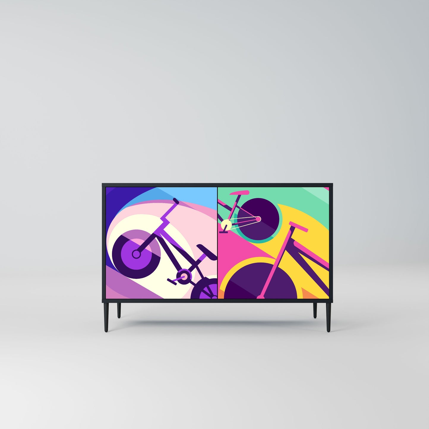 BIKE DREAMS 2-Door Sideboard in Black Finish