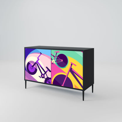 BIKE DREAMS 2-Door Sideboard in Black Finish