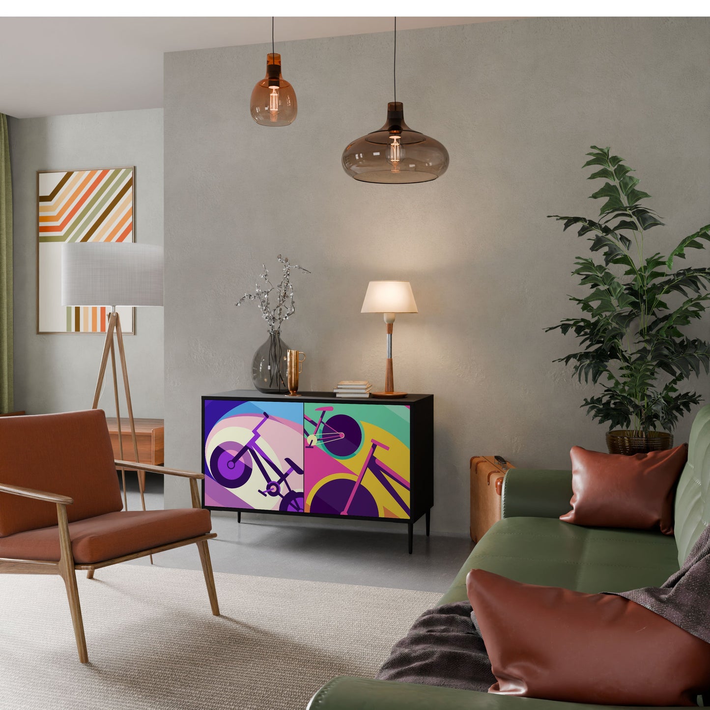 BIKE DREAMS 2-Door Sideboard in Black Finish